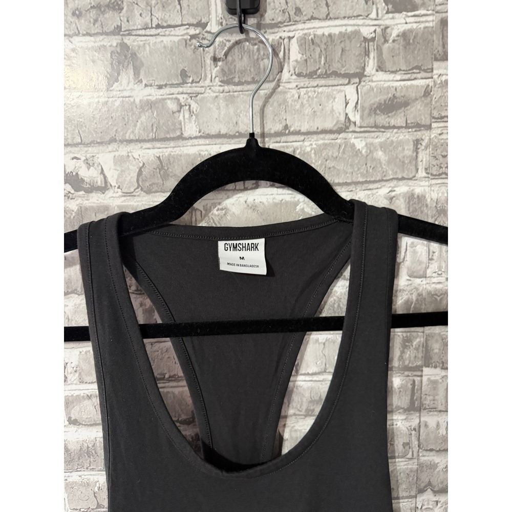Gymshark Womens Black Racerback Tank Top Medium Scoop Neck Athletic Gym Shirt - Picture 3 of 3